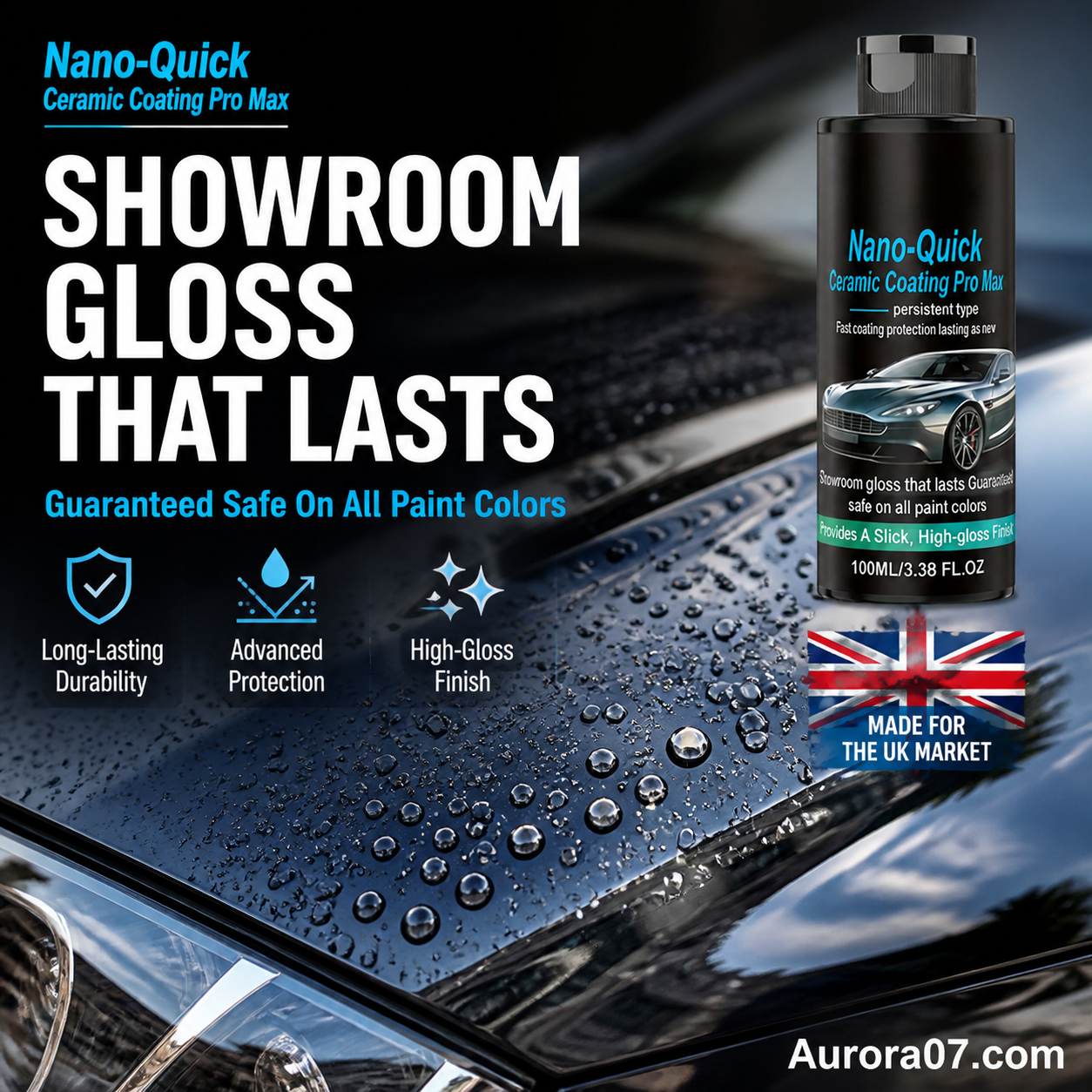 Lumethique™High-Gloss Hydrophobic Nano Ceramic Coating Spray