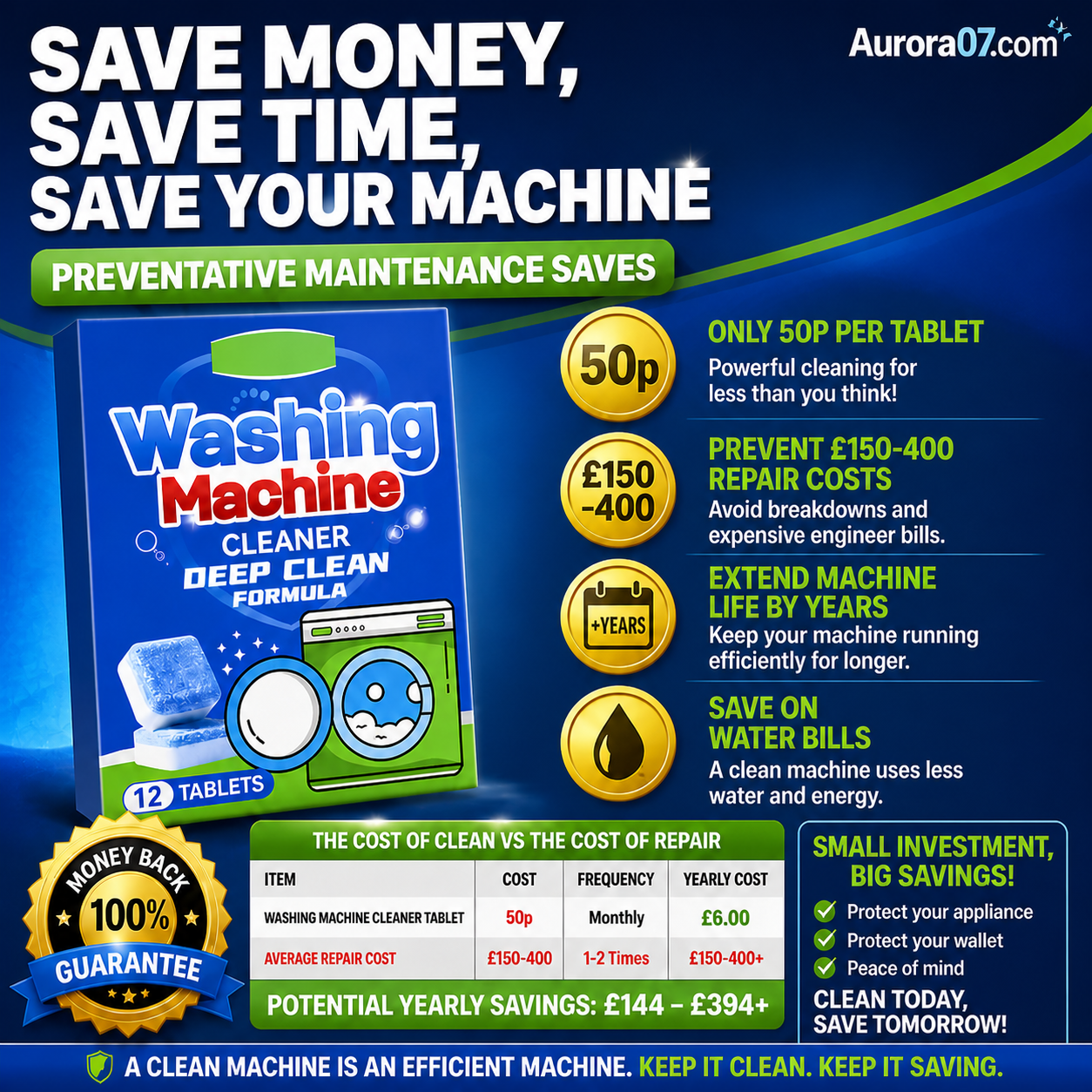 Lumethique™Washing Machine Cleaner Tablets